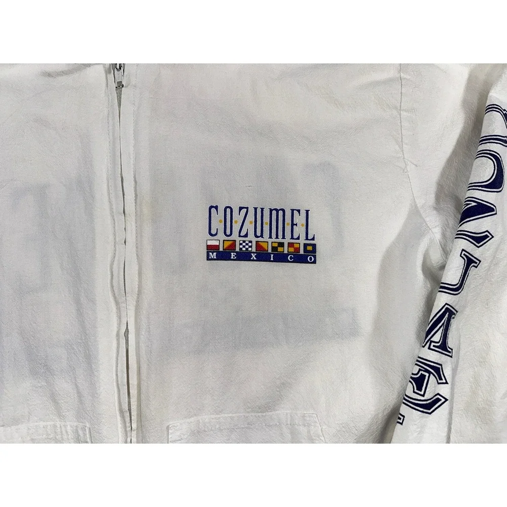Cozumel‎ Mexico Windbreaker Hoodie Mens White Good Nautical Graphic